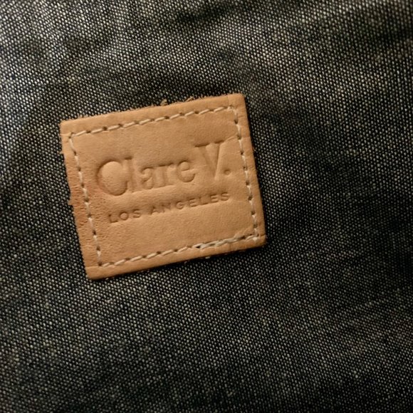 Clare V Green and Blue Clutch Elegant Minimalist Design - Picture 9 of 11